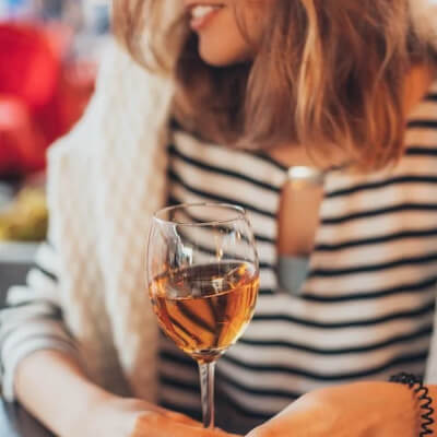 woman drinking wine
