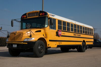 modern minibus school field trip